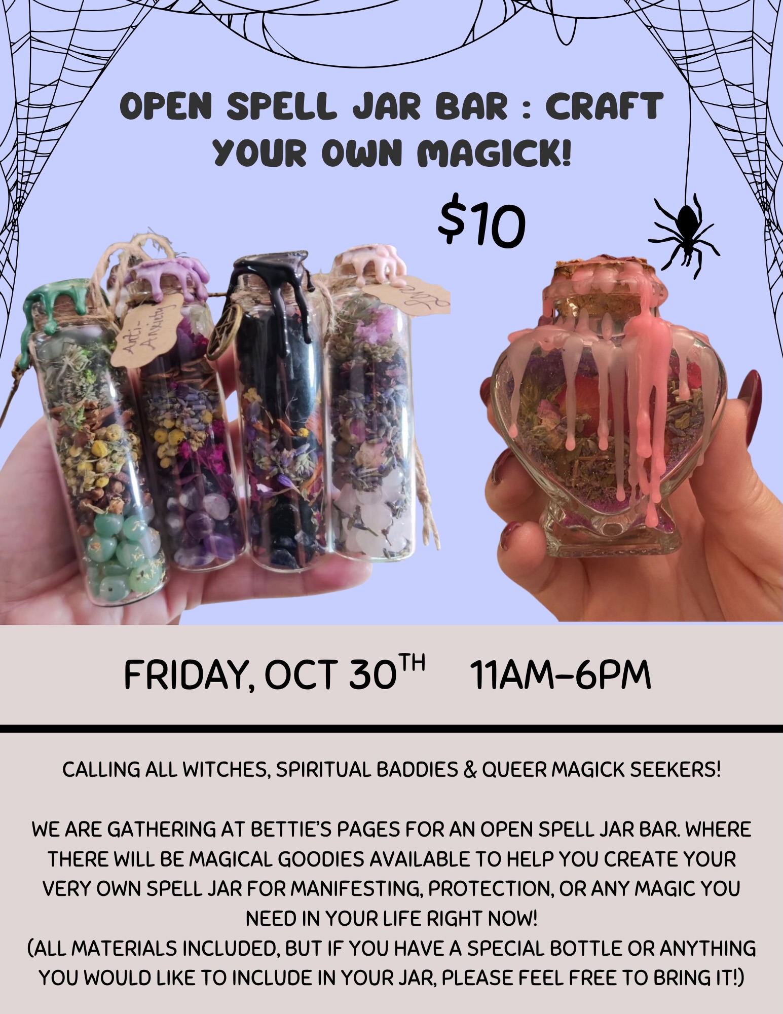 Open Spell Jar Bar: Craft Your Own Magick!