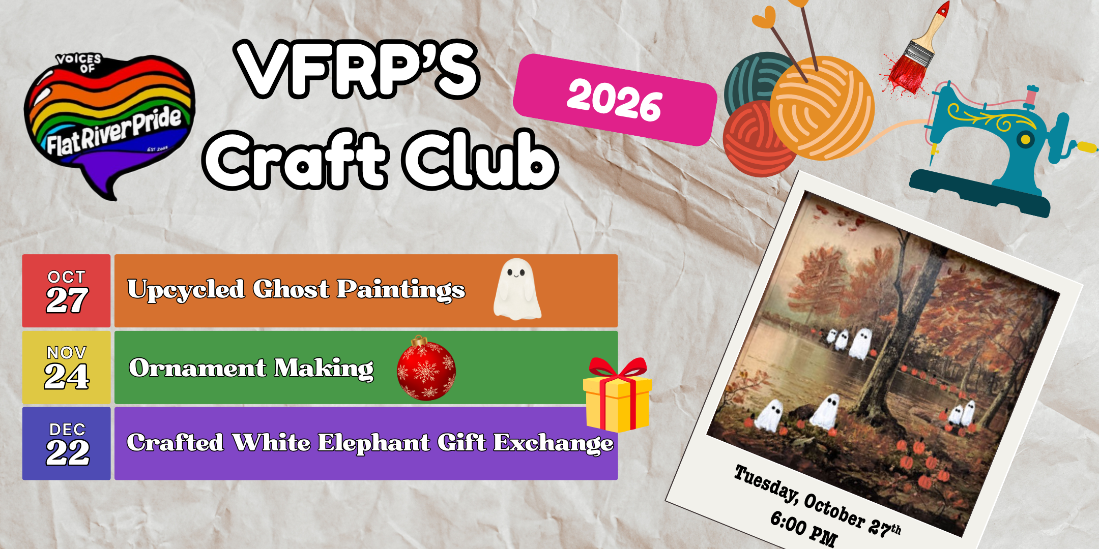 October Craft Club - Upcycled Ghost Paintings